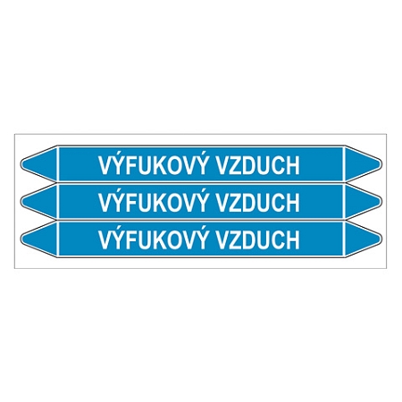 Značení potrubí, výfukový vzduch,3 ks, 355 × 37 mm